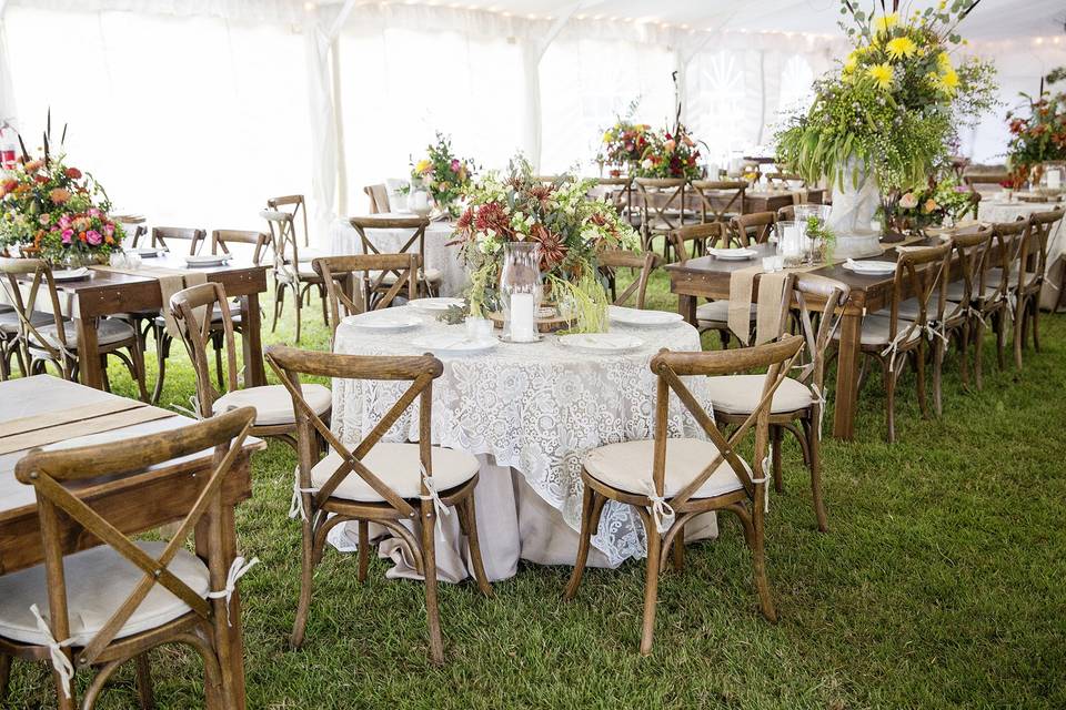 Interior of the tent