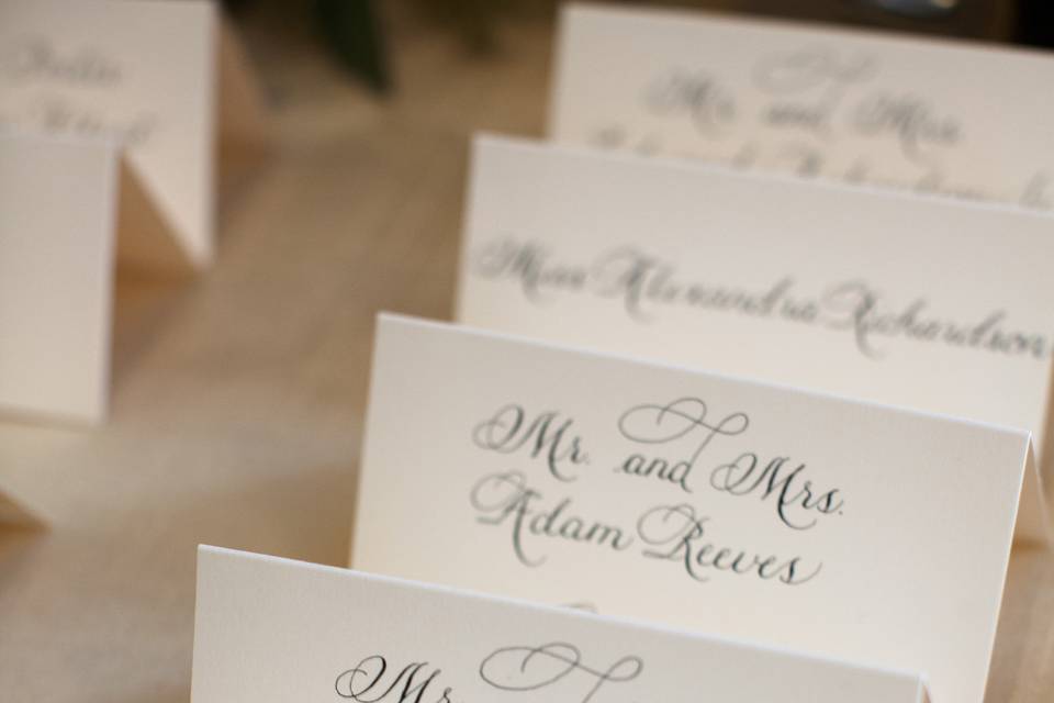 Calligraphy place cards