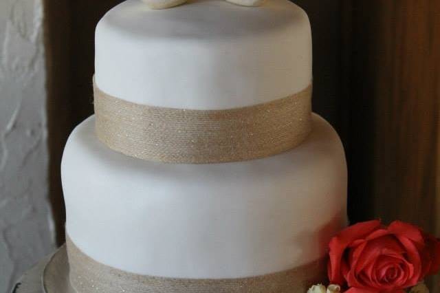 Beige and white cake