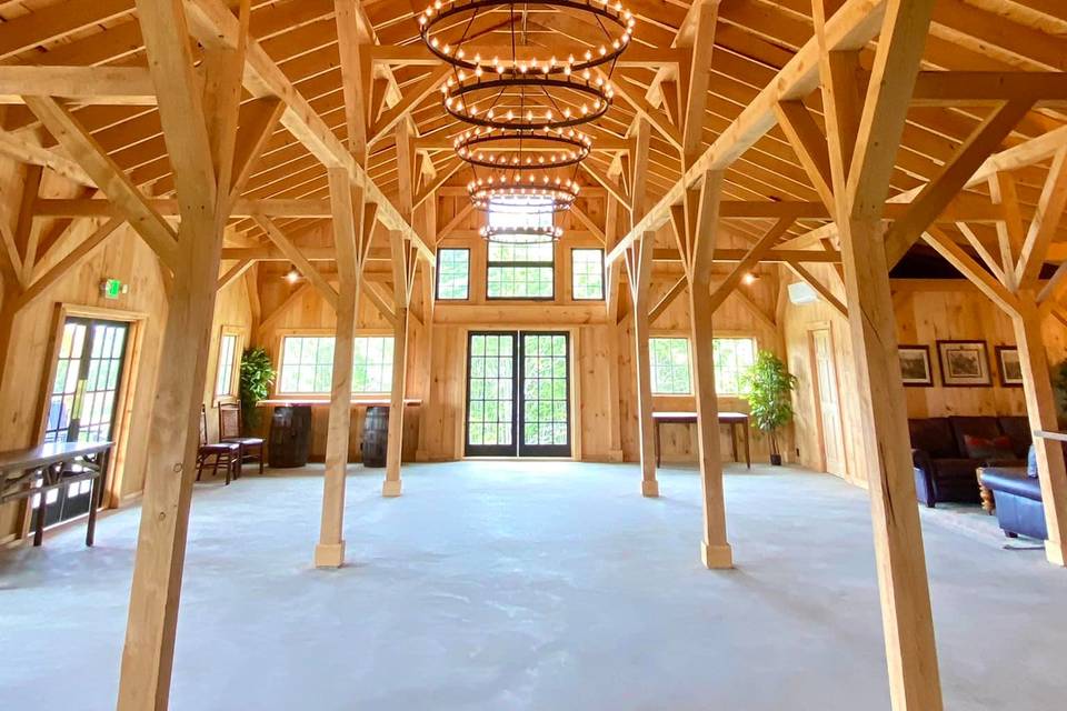 Post and beam party barn.