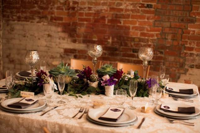 Table set up with centerpiece