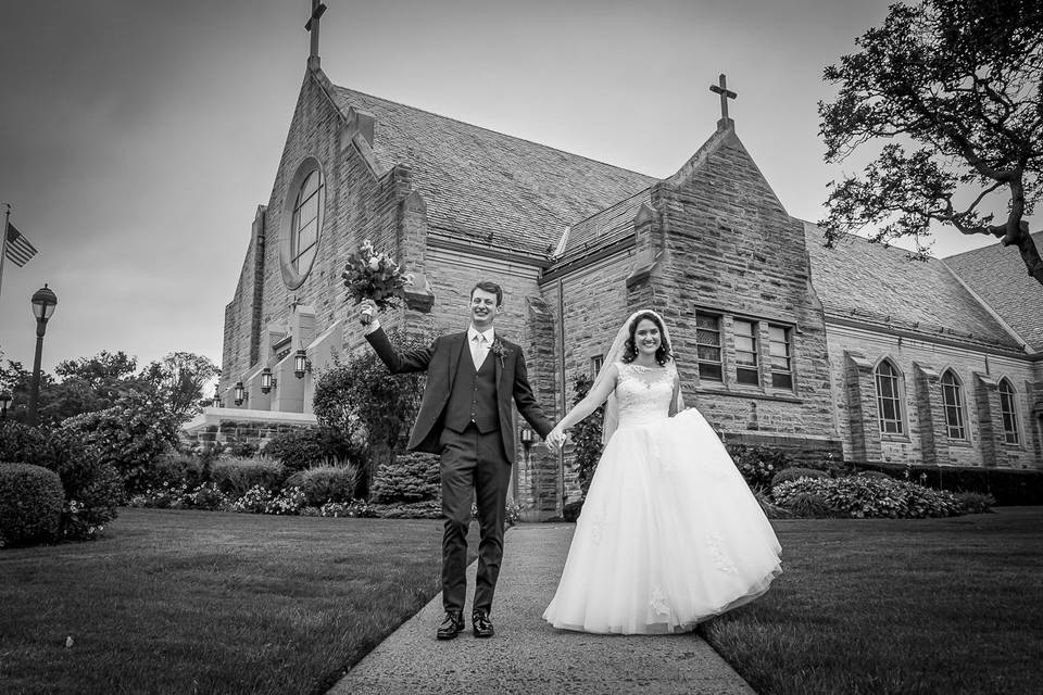 Bride and Groom walking