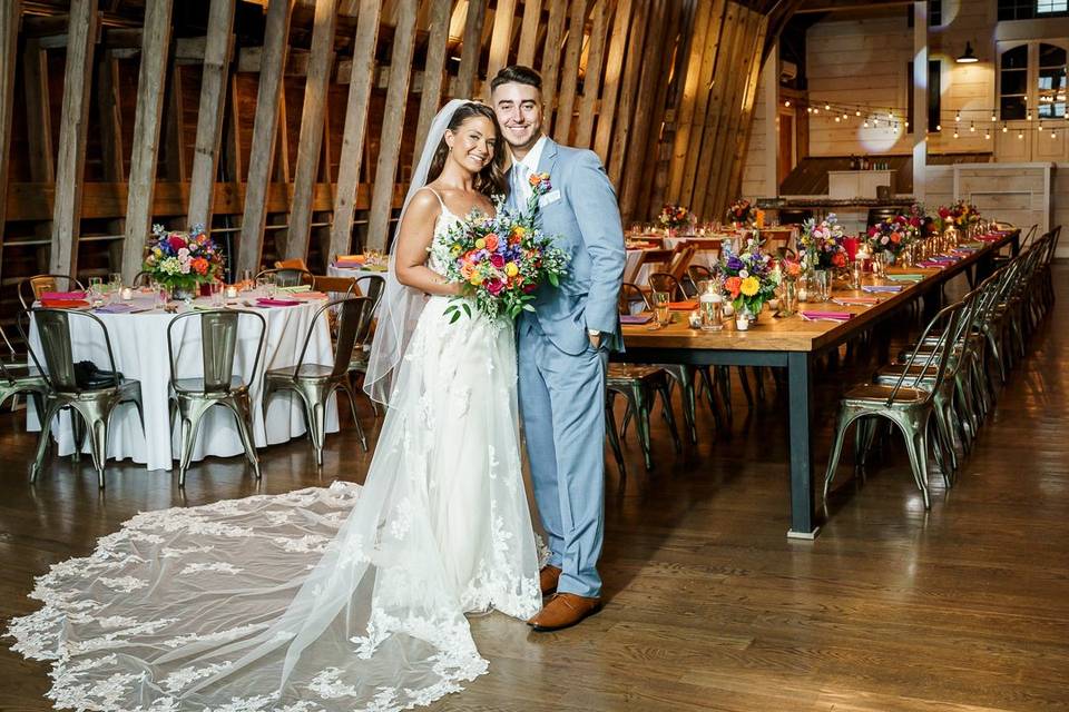 Bride and groom at their recep