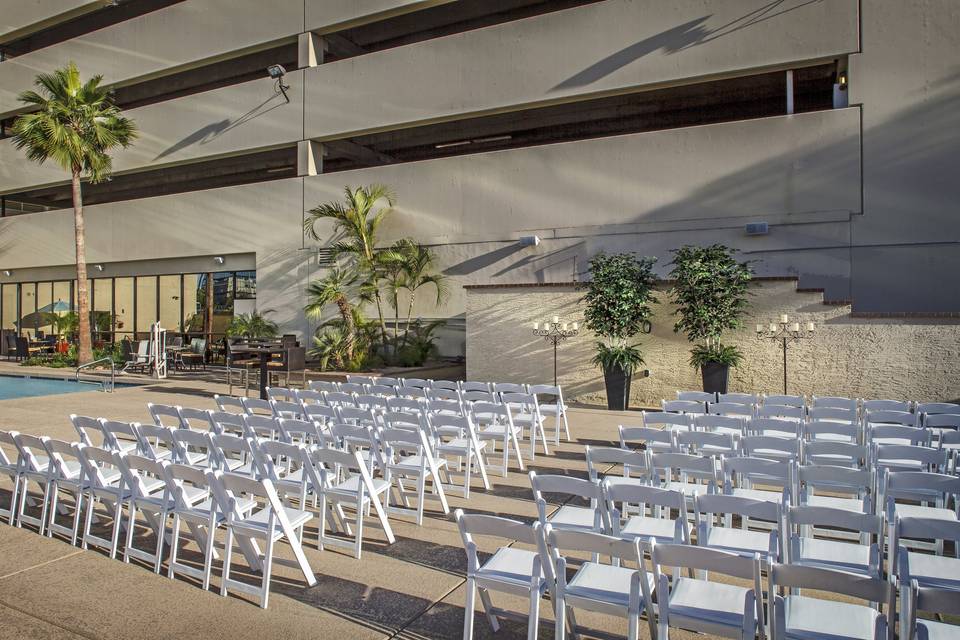 Our pool deck is an ideal setting for ceremonies and cocktail receptions.