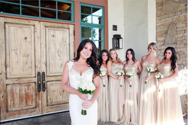 Bride with bridesmaids