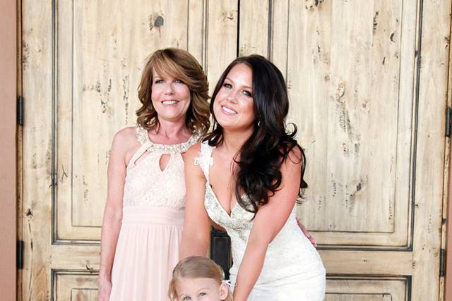 Bride with family