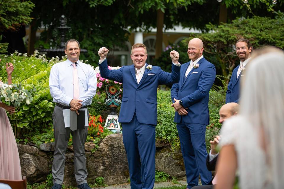 Excited groom