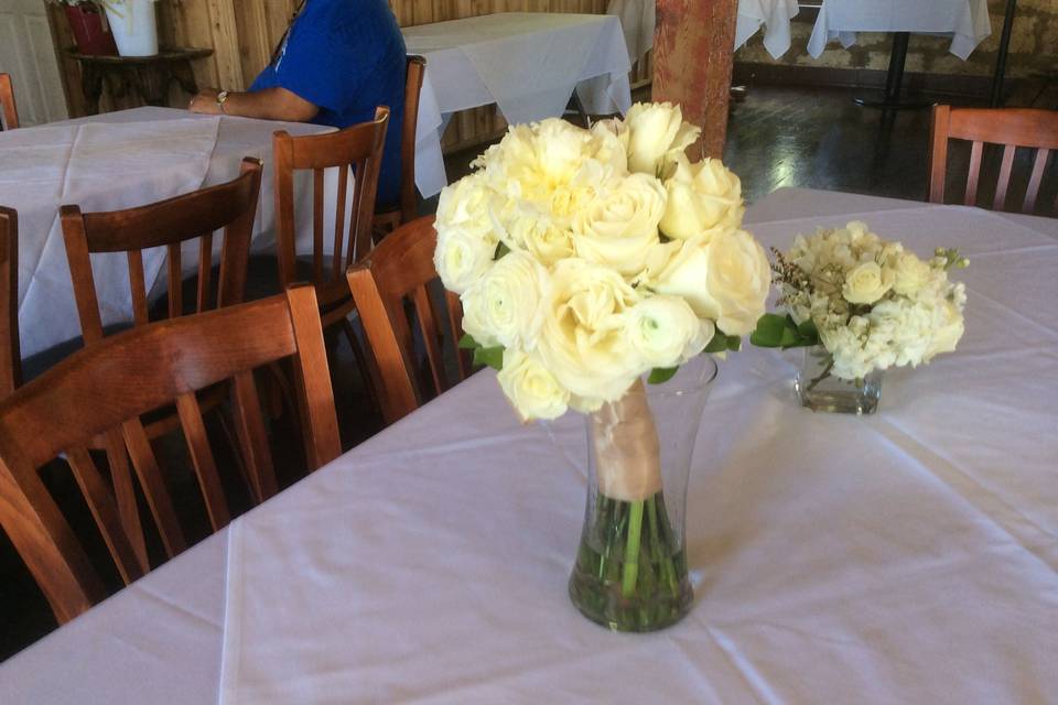 Yellow roses in a vase