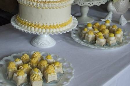 Yellow themed dessert buffet