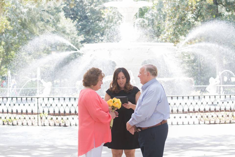 Jan & Carlton, September 2015, Forsyth Park. Photo by It's Megan Jones.