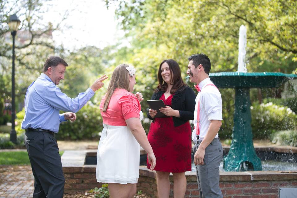 Kristin & Fabian, April 2015, Orleans Square. Photo by It's Megan Jones.