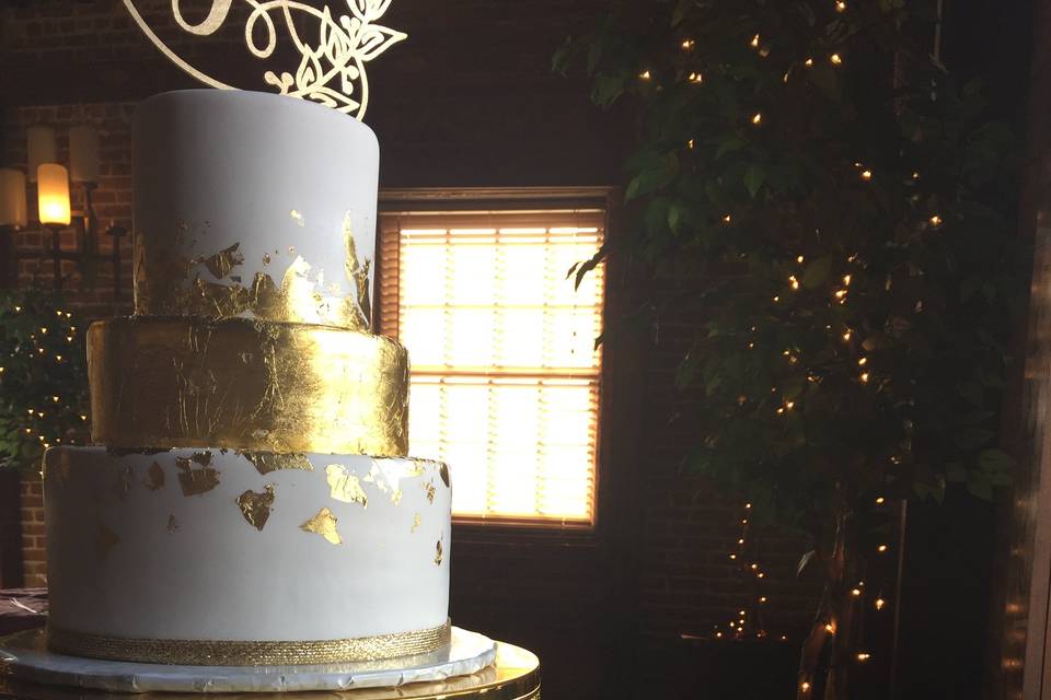 Gold coated cake