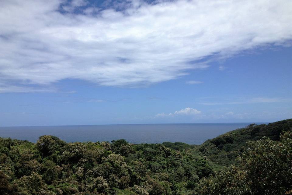 The view prior to zip lining in Roatan