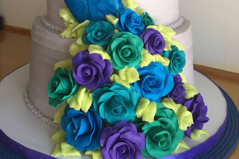 Peacock inspired cake