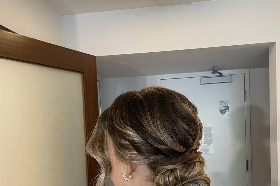 Messy low bun