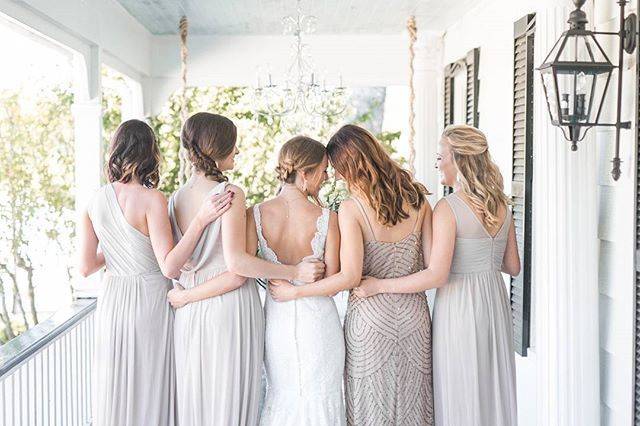 The bride with her bridesmaids