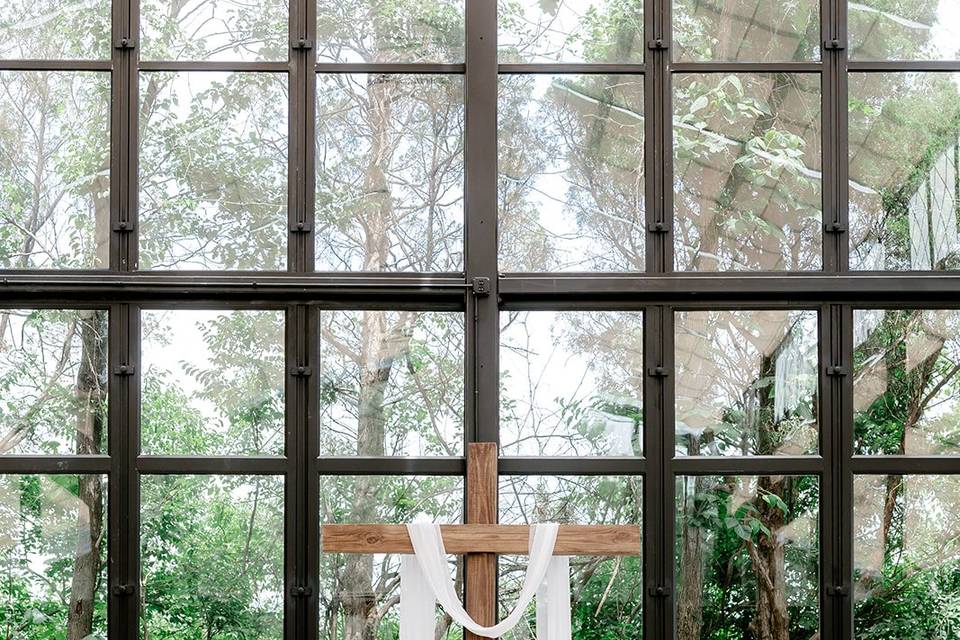 Glasshouse Ceremony Set Up
