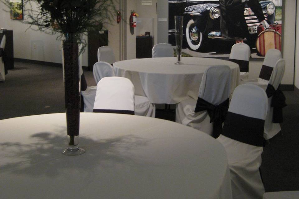 Event seating shown in our Kinney Lindstrom Gallery