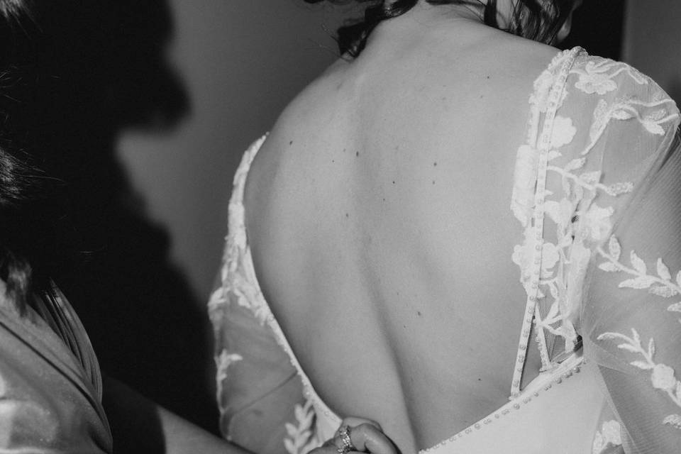 Bride getting ready