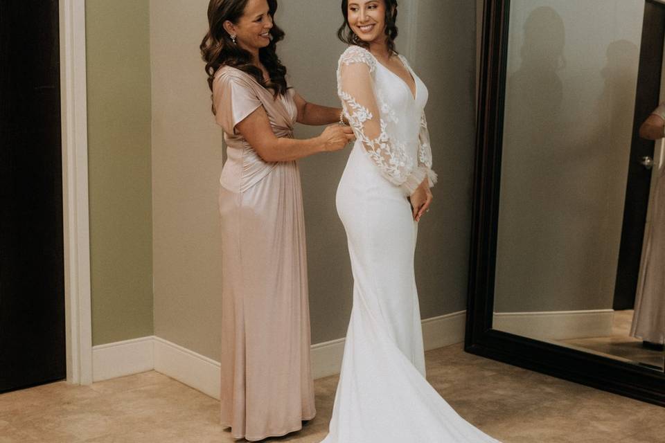 Bride getting ready