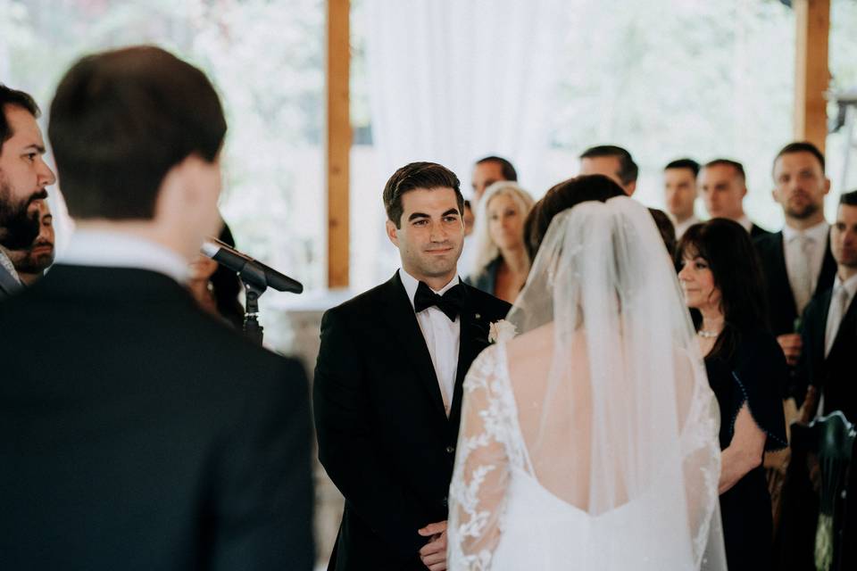 Groom during ceremony