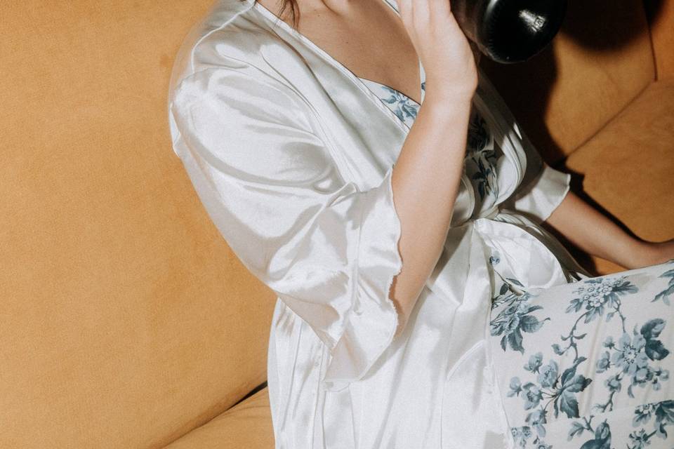 Bride getting ready