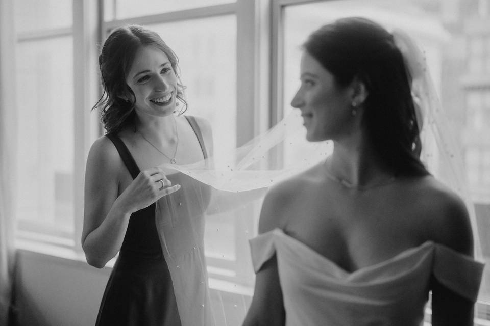 Bride getting ready
