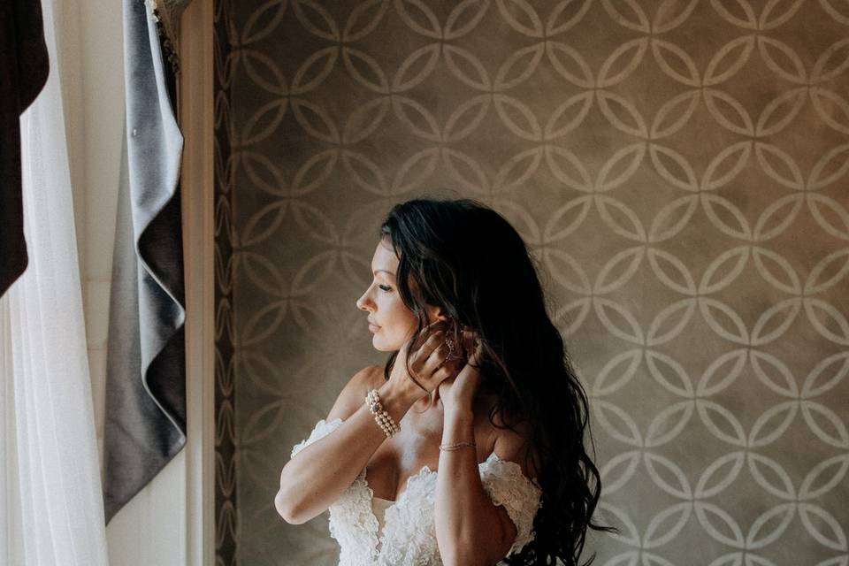 Bride getting ready