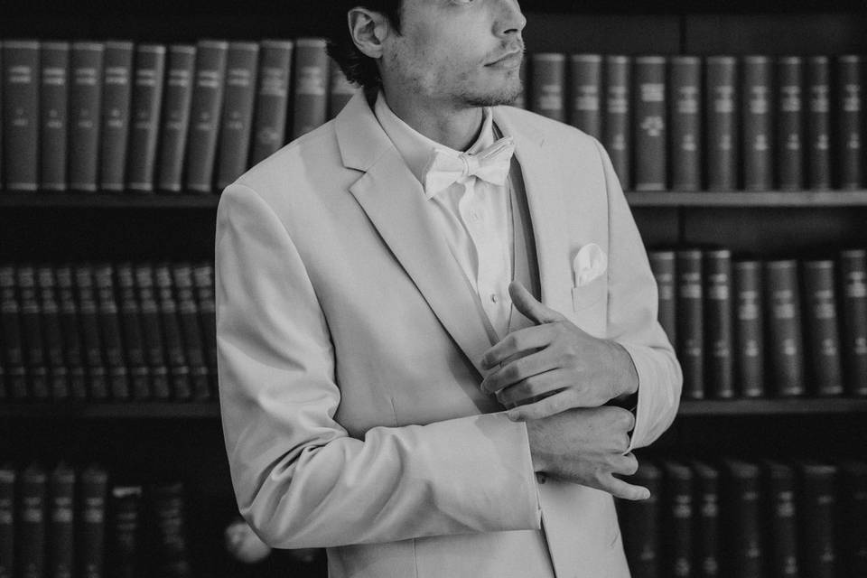 Groom getting ready