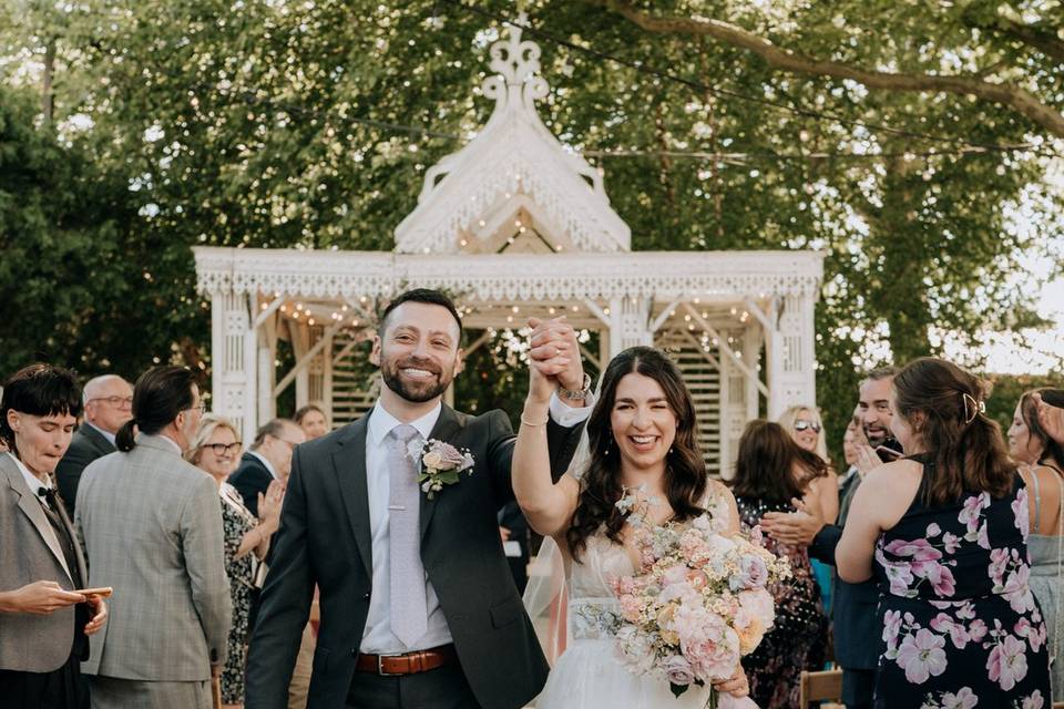 Bride and groom after ceremony