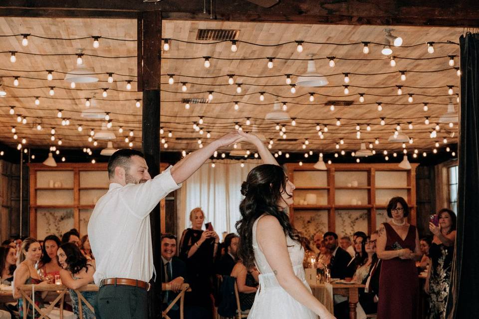 Bride and groom first dance