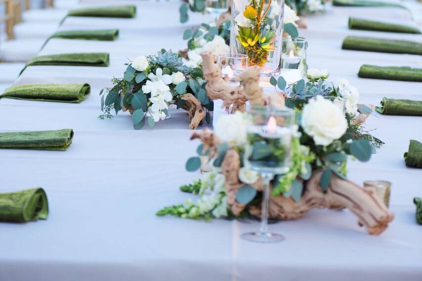 Long table setup at Veranda