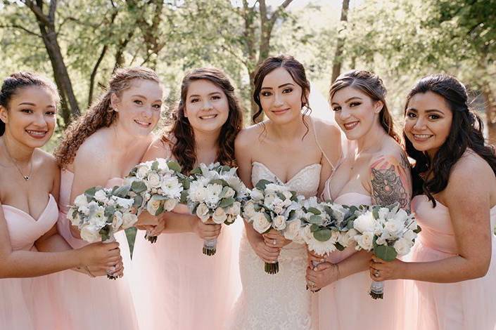 Bride and bridesmaids' bouquets