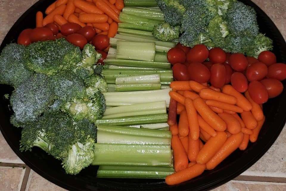 Vegetable platter with ranch
