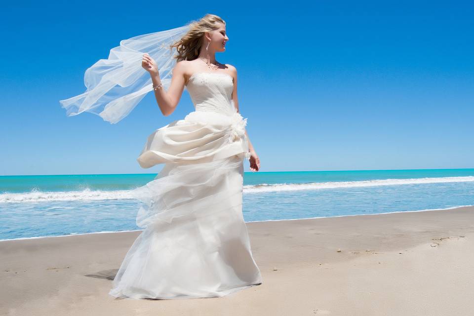 Stunning bride on the beach