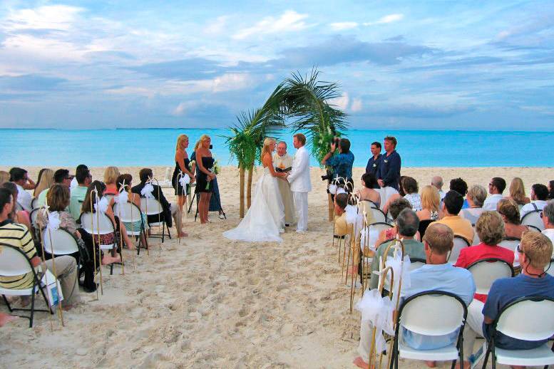 Beach wedding ceremony