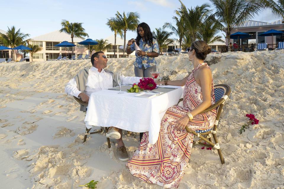 Beachfront private dining