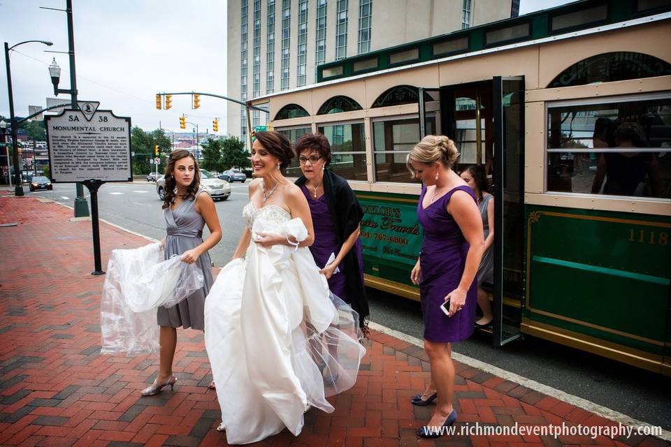 Walking to the church