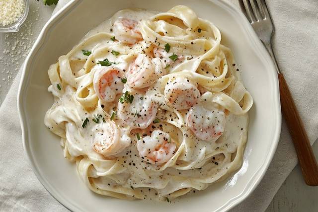 Shrimp fettuccini