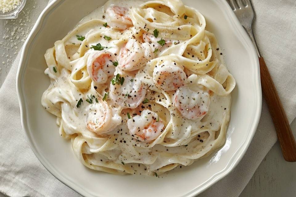 Shrimp fettuccini