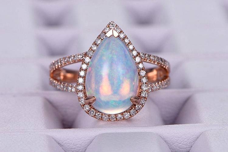 Pear Opal ring