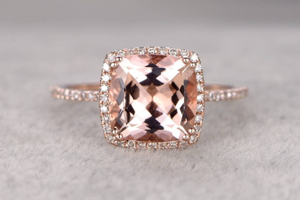 3 carat Morganite ring
