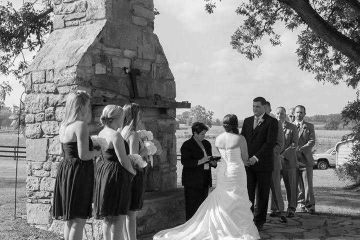 Black and white photo of the newlyweds