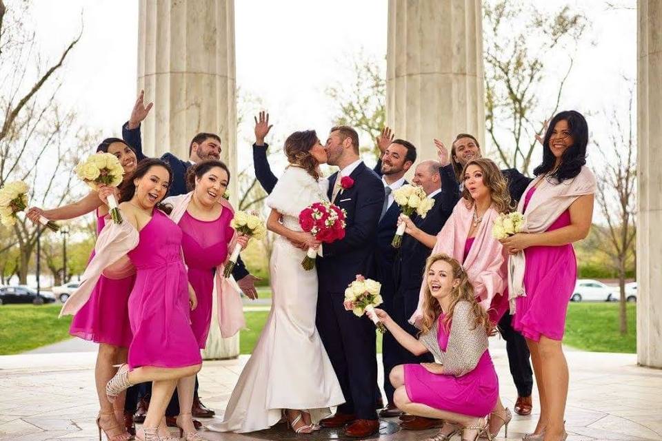 Fuchsia themed wedding