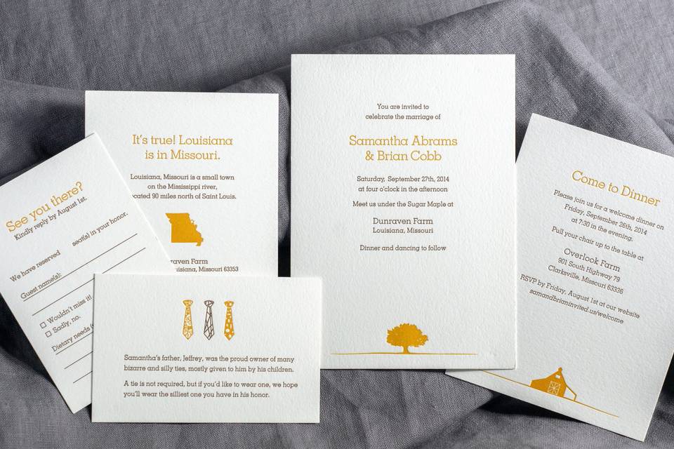 Custom letterpress stationery