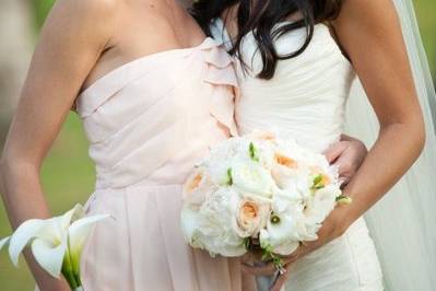 Bride and bridesmaid