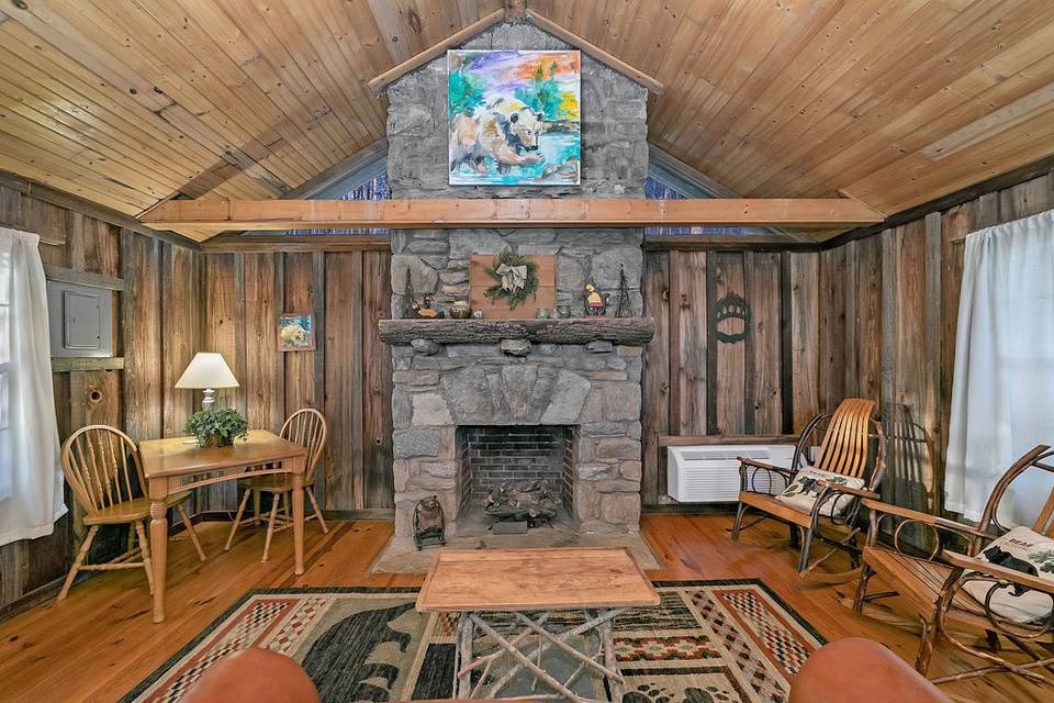 Bear Cabin fireplace