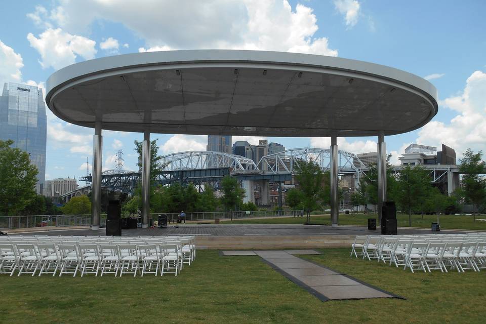 Outdoor wedding setup