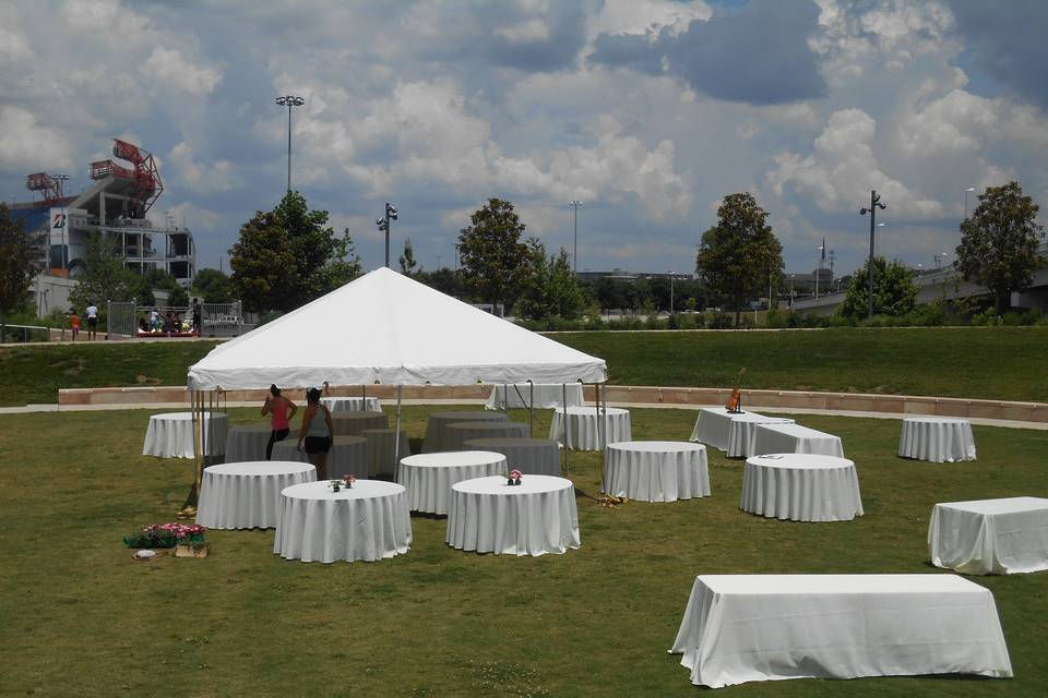 White table setup