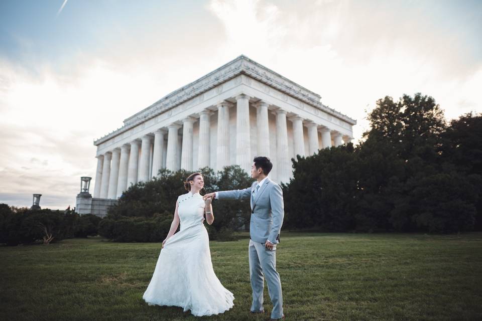 Dancing at Lincoln Memorial